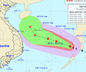 Bão cấp 12, giật cấp 14 đang tiến vào giữa Biển Đông