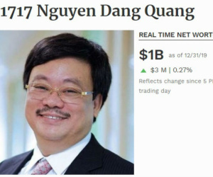 Trước thềm năm mới 2020, Chủ tịch Masan Nguyễn Đăng Quang ngoạn mục quay lại danh sách tỷ phú USD
