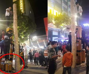 Thanh niên gây sốc ngay giữa phố với màn xếp gỗ 'đỉnh cao' nhưng hành động của 'đội trợ giúp' lại gây nhiều tranh cãi