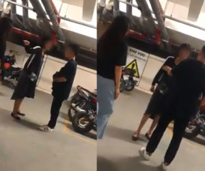 Phát hiện chồng đi cùng bồ nhí, vợ mang bầu xông đến thẳng tay tát vào mặt kèm lời quát lớn: 'Mày sống như thế à?'