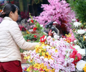 Hoa lụa đẹp hơn hoa thật, khách xuýt xoa mua về chơi Tết