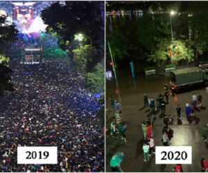 Giao thừa 2019 và 2020: Cùng là phố đi bộ Hồ Gươm, sao năm ngoái đông đến nghẹt thở mà năm nay lại vắng vẻ thế này?