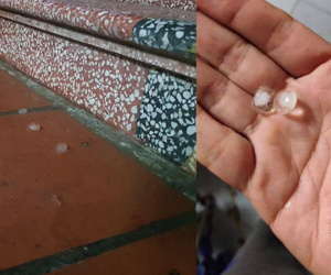 Mưa đá xuất hiện trong sáng mồng 1 Tết ở Nghệ An
