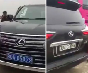 Xe Lexus đầu biển xanh, đuôi biển trắng ở chùa Tam Chúc gây xôn xao dư luận