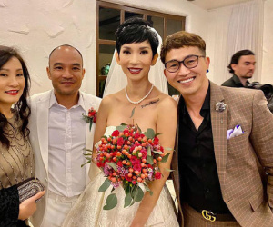 Hồng Đào, Việt Hương, Kiều Chinh nô nức dự đám cưới Xuân Lan với ông xã Việt kiều