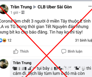 Thông tin Long An, Tiền Giang có 3 người tử vong do nhiễm virus corona là giả mạo