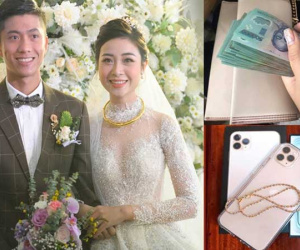 Nhật Linh (vợ Phan Văn Đức) cầm cả xấp tiền đi mua vàng ngày vía thần tài, khoe được chồng tặng Iphone 11 làm quà valentine sớm