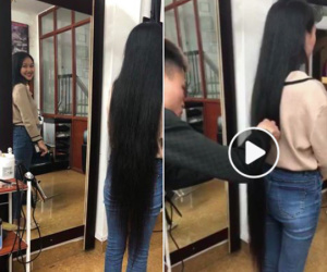 Một đường kéo xuống là nghìn nỗi xót xa, khoảng khắc anh trai cắt phăng nửa mái tóc dài của em gái làm dân tình choáng váng