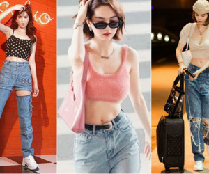 Ngọc Trinh dáng chuẩn nên mặc quần jeans đẹp mê là đương nhiên, mỗi tội lại có đôi lần mix đồ hơi 'lỗi'
