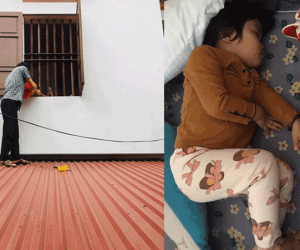 Dở khóc dở cười với cô bé 3 tuổi giận dỗi, chốt cửa phòng rồi lăn ra ngủ khiến bố phải vào bằng đường...mái nhà