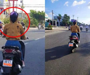 Hết hồn với người phụ nữ bịt kín mít, quay ngược đầu để lái xe, nhìn kĩ mới thấy điều đặc biệt