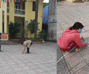 Thấy con gái sắp thi bằng lái xe máy đến nơi mà không có chỗ tập luyện, bố mẹ phối hợp làm sân tập 'siêu chất' cho con