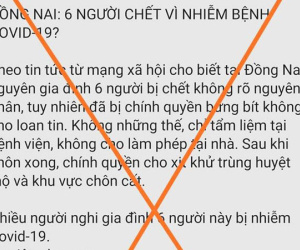 Thông tin 6 người trong 1 gia đình chết do nhiễm Covid-19 ở Đồng Nai là sai sự thật