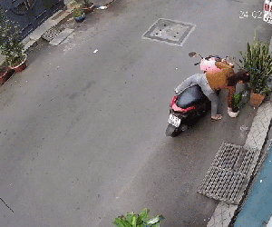 Video: Té ngã 'sấp mặt' vì trộm cây cảnh, cô gái vẫn không từ bỏ ý định