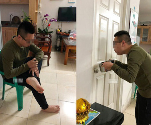 Bị vợ khóa phòng không cho vào, anh chồng nấu ngay món thịt kho tàu bê ra trước cửa đứng thổi