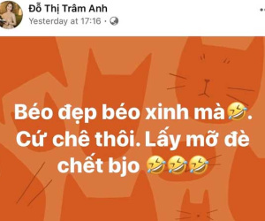 Trâm Anh thẳng thắn đáp trả khi bị chê 'eo bánh mì': Lấy mỡ đè chết bây giờ!