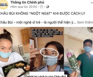Nhờ ý thức tự giác và tinh thần tích cực khi ở trong khu cách ly tập trung, Châu Bùi được page Thông tin Chính phủ dành tặng lời khen đặc biệt