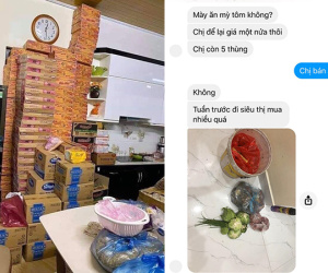 Chị hàng xóm mếu máo 'pass' lại 5 thùng mỳ tôm với giá chỉ còn một nửa vì ăn cả tuần phát ngấy, nhà tích trữ nhiều như đại lý