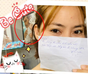 Ngọc Lan vô tình để lộ ảnh của Thanh Bình khi 'selfie' tại nhà riêng