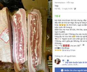 Thịt lợn nhập ngoại loạn giá trên chợ mạng khiến người dân hoang mang