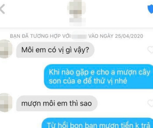 Thanh niên lên Tinder gặp gái nào cũng hỏi 'Môi em có vị gì vậy?' liền nhận lại loạt đáp trả bén như cái chén