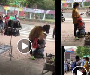 Chuyện chia tay hot nhất MXH hôm nay: Chàng trai ôm chặt chân người yêu van xin quay lại khiến náo loạn cả con phố