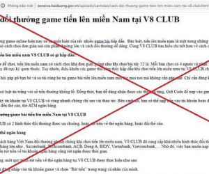 Website Sở Nội vụ Hải Dương bị hacker tấn công, đăng hướng dẫn game cờ bạc