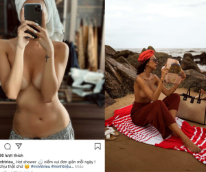 Minh Triệu bán nude táo bạo, "đốt mắt" với khoảnh khắc vòng 1 hững hờ nóng bỏng