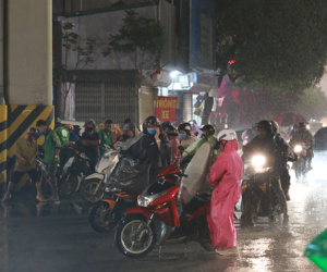 'Cơn mưa vàng' ghé thăm đường phố Hà Nội làm dịu đi những ngày oi ả kéo dài