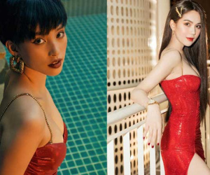 Diện lại đầm xẻ bạo liệt của Ngọc Trinh, Tiểu Vy vẫn sexy ngang ngửa, kiểu tóc lẫn makeup còn ấn tượng hơn đàn chị