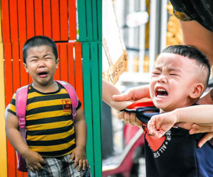 Chùm ảnh học sinh mầm non, Tiểu học mếu máo, nức nở ngày đầu trở lại trường: Cho con nghỉ thêm một hôm nữa thôi!