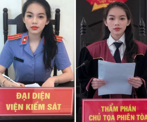 Xôn xao hình ảnh cô gái trẻ xinh đẹp ngồi vị trí Kiểm sát viên lẫn Thẩm phán và sự thật được nhân vật chính tiết lộ