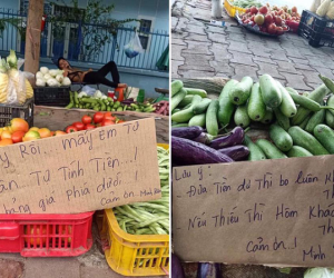 Say xỉn nhưng vợ bắt ra bán rau, người đàn ông viết tấm biển thông báo khiến tất cả không thể nhịn cười
