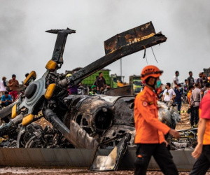 Rơi trực thăng quân sự ở Indonesia, 4 người thiệt mạng