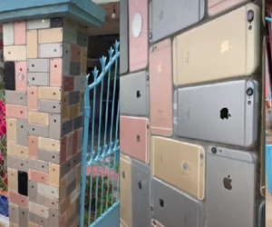 Căn nhà ở Việt Nam gây sốt với tường rào trang trí bằng... iPhone