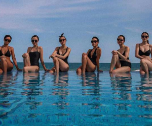 Hội bạn sang chảnh của Hà Tăng - Tiên Nguyễn đồng loạt diện bikini khoe body, mẹ 2 con 'đốt mắt' với vòng 1 căng tràn