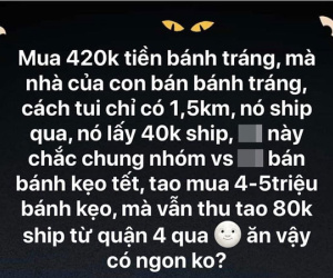 Mua 42 bịch bánh tráng trộn ngay gần nhà nhưng bị thu tận 40k tiền ship, anh chàng cau có đăng đàn hẳn 30 status để đòi 'công lý' cho mình