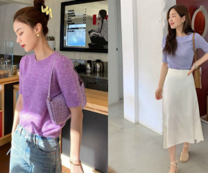 4 items kết hợp cực nuột với áo tím hot hit, chị em diện lên chỉ đẹp và sang chứ không có chuyện sến