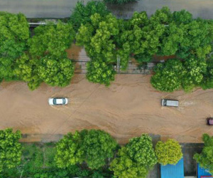 Lũ lụt diện rộng gần đập Tam Hiệp: Xe ô tô chới với trong biển nước