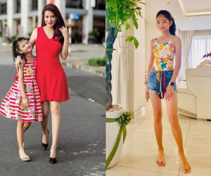 12 tuổi, con gái Trương Ngọc Ánh đã sở hữu đôi chân thon dài như siêu mẫu