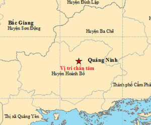 Xảy ra động đất 2,6 độ richter ở Quảng Ninh