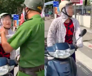 Bị CSTT yêu cầu dừng xe, người phụ nữ hung hăng quát lớn: 'Tôi chỉ đi ngược chiều 1- 2m thôi, lỗi gì?'