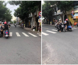 Mừng rỡ khi gặp người quen giữa phố, 2 chị gái chống xe giữa ngã tư buôn chuyện mặc ánh mắt ái ngại từ người qua đường