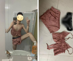 Chị em 'mắt tròn mắt dẹt' thấy thanh niên bán đồ ngủ của người yêu cũ để lấy tiền uống rượu, còn đích thân mặc và tạo dáng để khoe sản phẩm