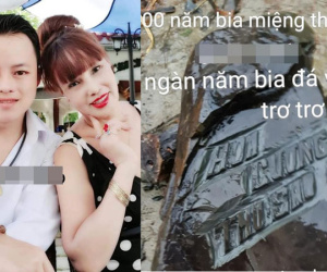 Mặc cho dân tình can ngăn, cô dâu 63 tuổi ở Cao Bằng vẫn nằng nặc khắc tên 2 vợ chồng lên bia đá để ăn mừng nhà mới