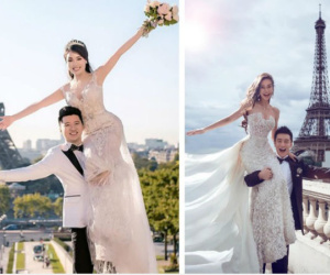 Ảnh cưới của Âu Hà My bất ngờ được chia sẻ rầm rộ vì concept giống nhà... Huỳnh Hiểu Minh - Angela Baby