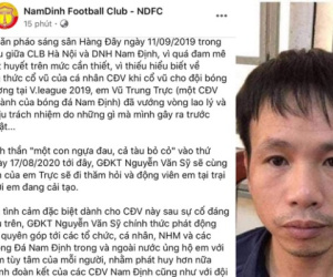 CLB Nam Định ra thông báo ủng hộ kẻ đốt pháo sáng gây thương tích, nhận về hàng tấn 'gạch đá' từ cộng đồng mạng