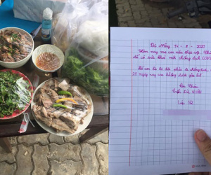 Đĩa vịt của cậu bé lớp 3 gửi cán bộ trực ở khu cách ly, lá thư đính kèm khiến người đọc cảm động