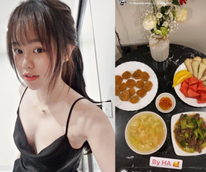 Huỳnh Anh khoe loạt ảnh chụp mâm cơm tự nấu cực ngon mắt, dân tình rần rần hối Quang Hải 'rước nàng về dinh'
