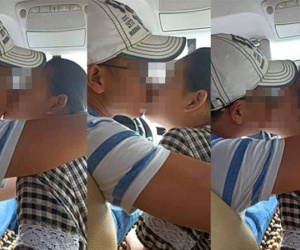 Đang chở khách trên đường cao tốc, nam tài xế bỗng quay qua say mê 'khóa môi' bạn gái khiến người chứng kiến chỉ biết nín thở vì...sợ